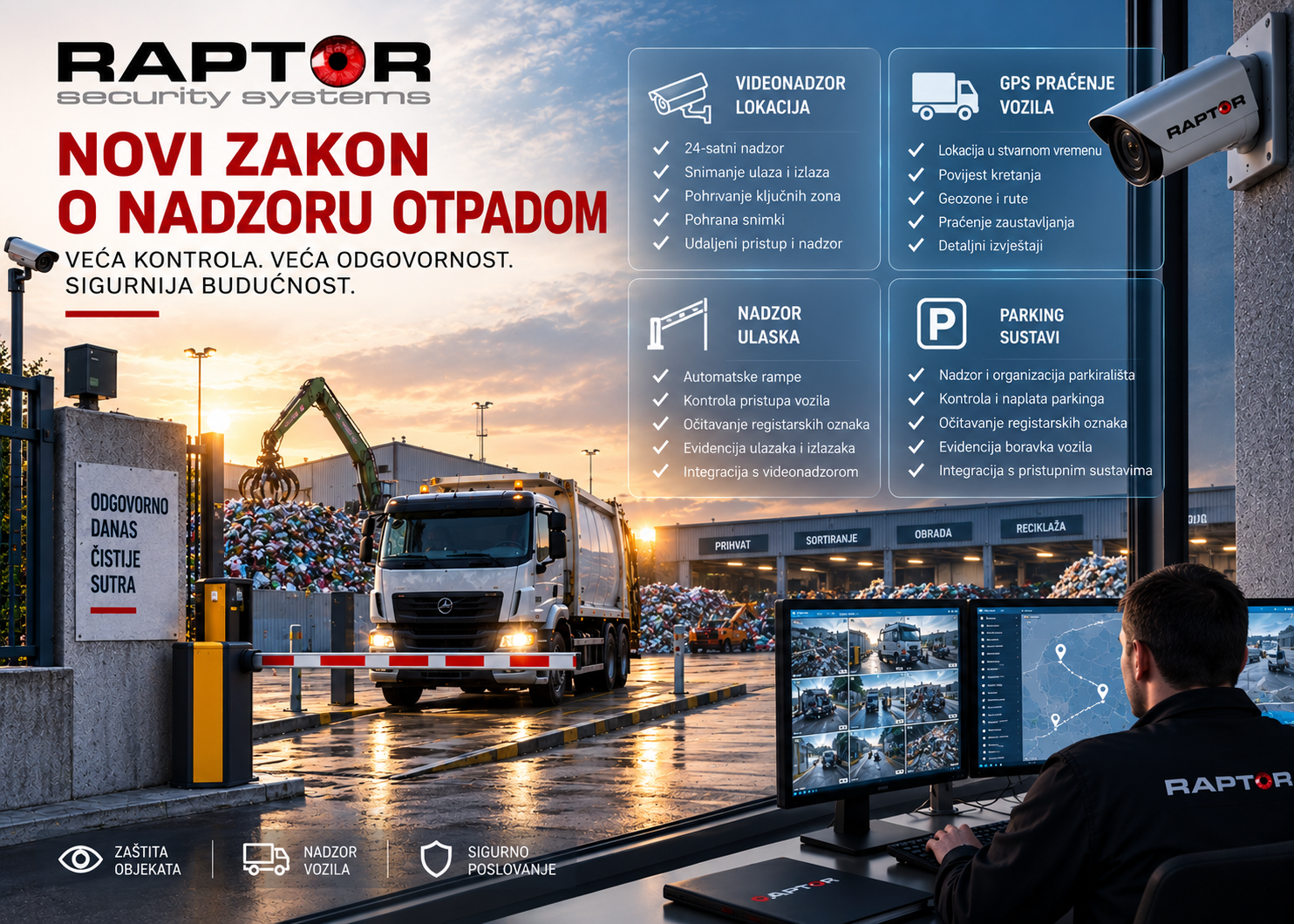 Raptor - Novi Zakon o gospodarenju otpadom: obvezni videonadzor i GPS praćenje vozila